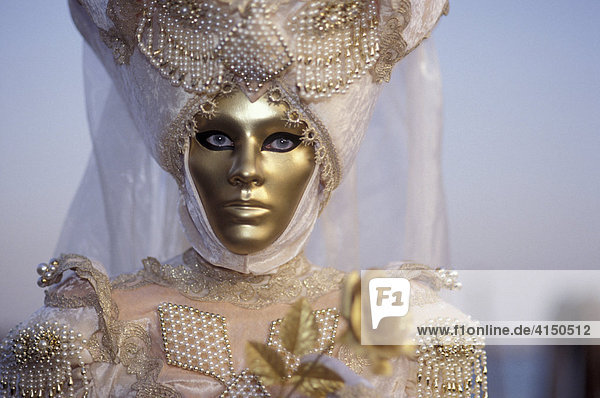 Lachs-farbene Maske Karneval Venedig