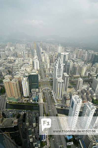 Blick vom Diwang Gebäude  Shun Hing Platz  Shenzhen  China