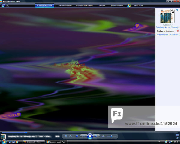 Microsoft Windows Vista  deutsche Version  Windows Media Player spielt Musik  Bildschirmfoto