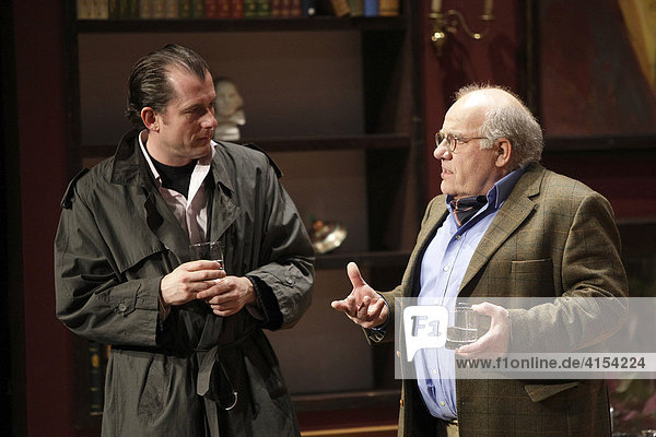 Jochen Senf (right) and Martin Lindow (left) playing the lead roles in Anthony Shaffer's play Revanche