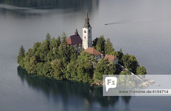 Marienkirche auf Insel des Bleder See. Bled Slowenien