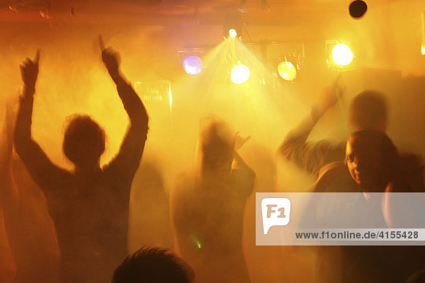 Party scene with fog and party lighing