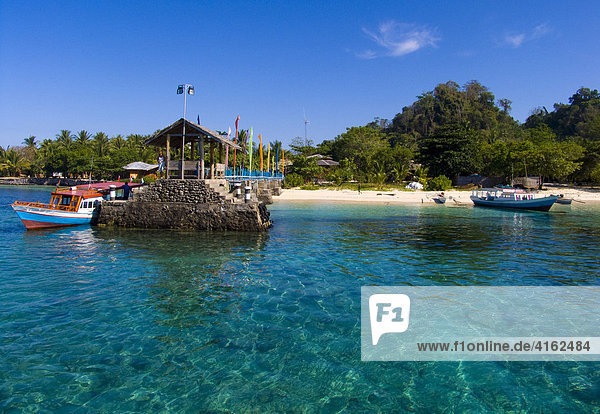Gangga Island  Insel mit einem Hotel im Norden von Sulawesi  Indonesien.