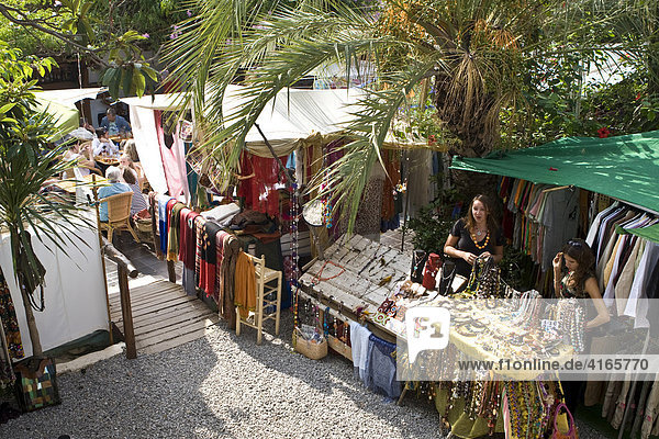 Famous hippie market near Sant Carles (Carlos)  Ibiza  Baleares  Spain