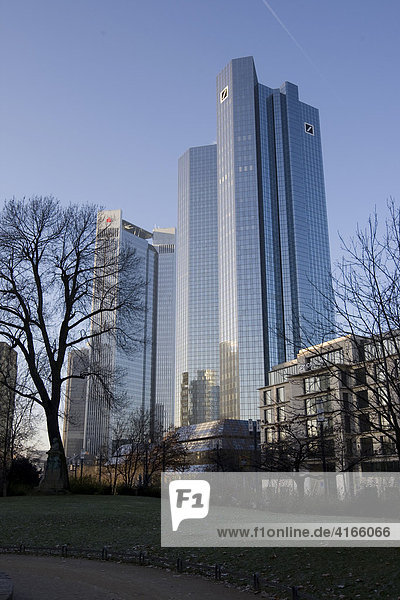 Deutsche Bank tower  Frankfurt  Hesse  Germany  Europe