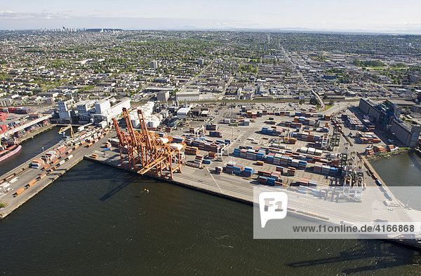 Containerhafen von Vancouver  British Columbia  Kanada  Nordamerika