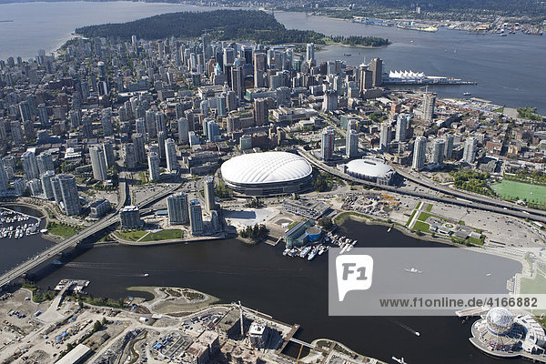 Vancouver Island with B.C. Place Stadium Vancouver  British Columbia  Canada  North America