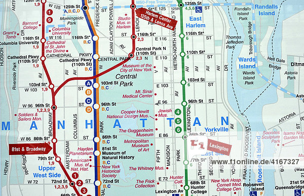 U-Bahn-Plan Manhattan, New York, USA iblmpp00614214 - imageBROKER