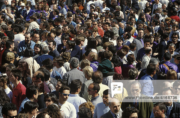 Crowd in Calanda Spain