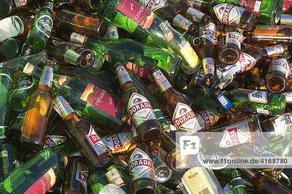 Empty glass bottles in La Playa - Valle Gran Rey - La Gomera