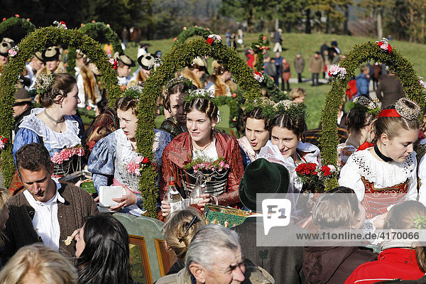 Leonhardi parade in Bad Toelz  Upper Bavaria  Germany
