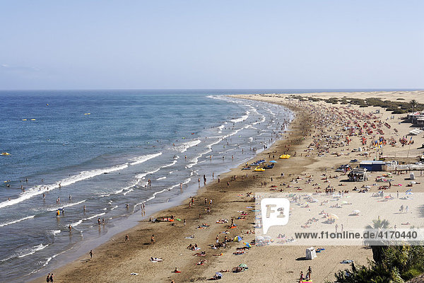 Strand in Playa del Ingles  Costa Canaria  Gran Canaria  Kanaren  Spanien