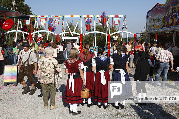 Weisbacher Oktoberfest festival  Rhoen  Franconia  Bavaria  Germany