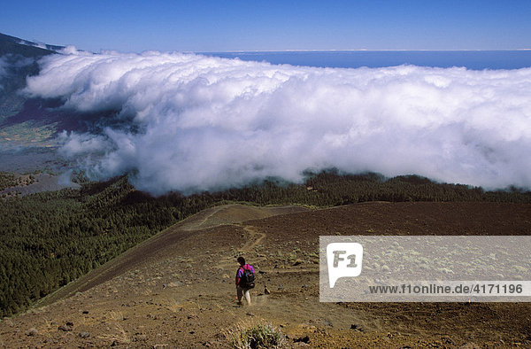 Clouds at Cumbre Nueva  view from Pico Birigoyo  La Palma  Canary Islands