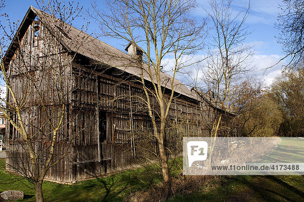 Old tobacco drying sheds  Guémar  Alsace  France  Europe