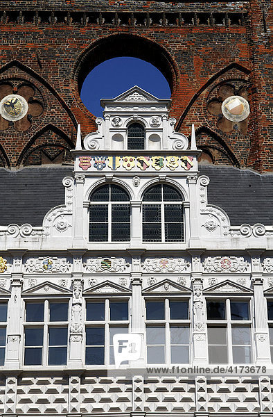 Altes Rathaus  Detail  Lübeck  Schleswig-Holstein  Deutschland  Europa