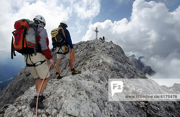 Klettersteig  Santnerpass  Rosengartenspitze  Dolomiten  Südtirol  Italien