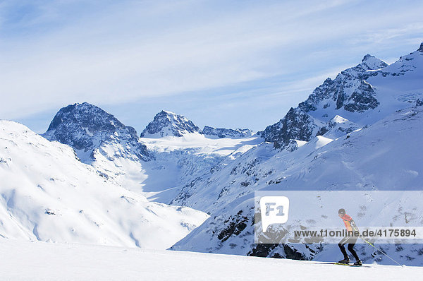Cross-country skiing  Bieler Hoehe  Galtuer  Tirol  Austria  Europe