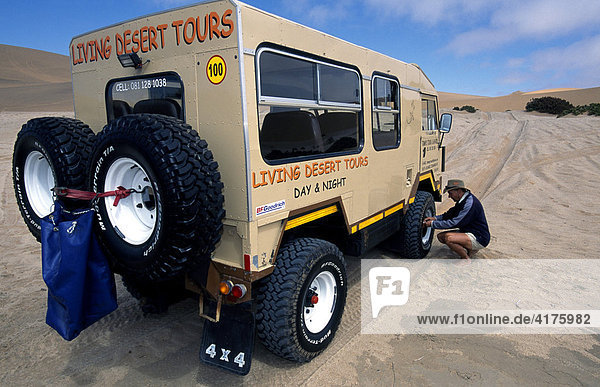 Off-road vehicle  Living Desert Tour  Swakopmund  Namib Desert  Namibia  Africa