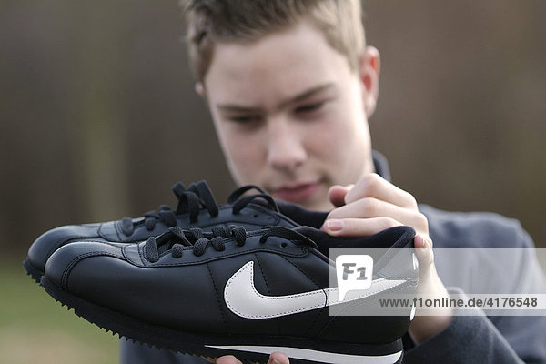 Boy with nike sport shoes