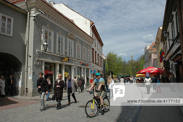 Fußgängerzone  Altstadt  Vilnius  Litauen