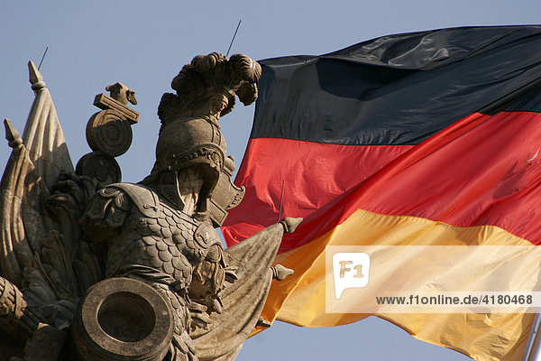 German flag in the capital Berlin Germany