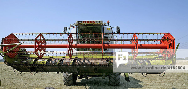Combine harvester waiting for action