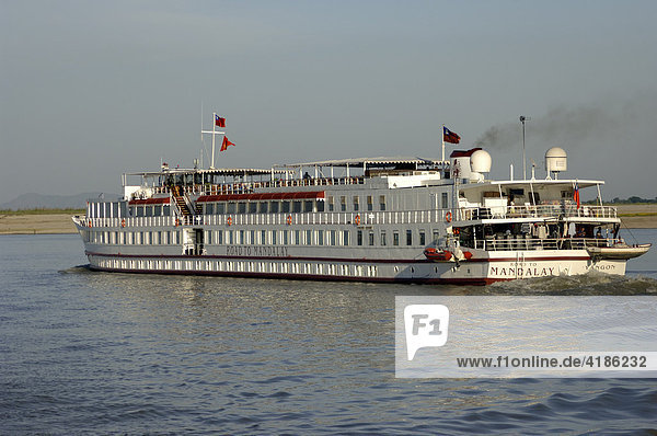 Cruise ship queen of mandalay at river Irrawaddy  Myanmar  Burma