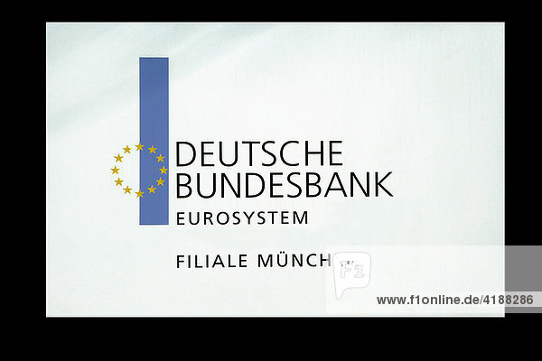 Firmenschild Deutsche Bundesbank  München  Bayern  Deutschland