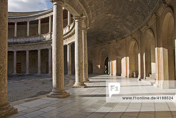 Renaissance palace of Charles V  Alhambra  Granada  Andalusia  Spain