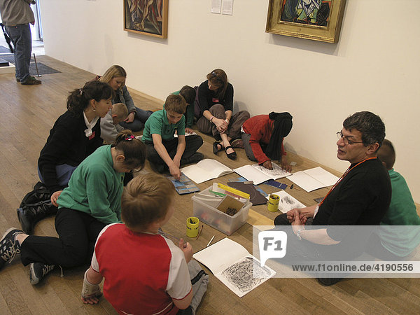 Children in Tate Modern museum London UK