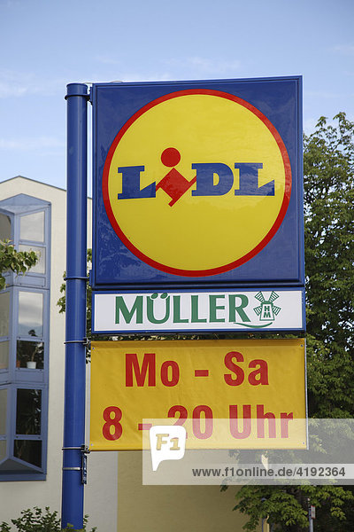 Logos Lidl und MüllerBrot mit Supermarkt Öffnungszeiten