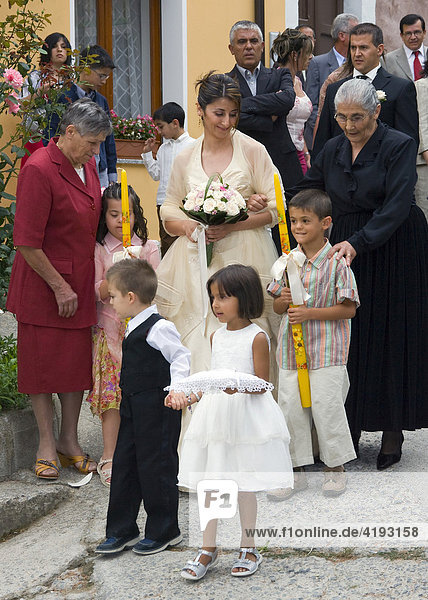 Wedding in the mountain village of Fonni  Sardinia  Italy