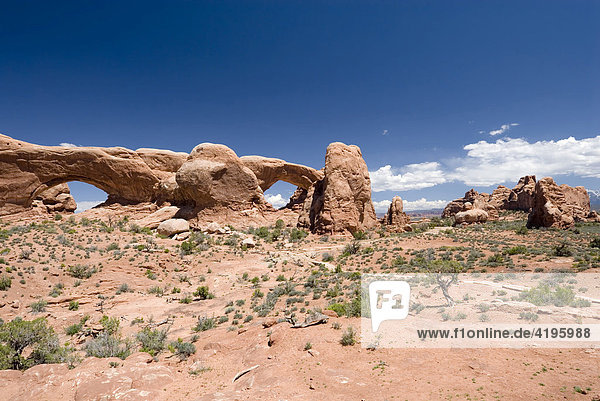 North & South Window  Arches National Park  Utah  USA