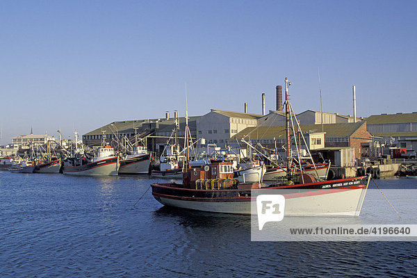 Fishing boat in harbour port of Lamberts Bay South Africa