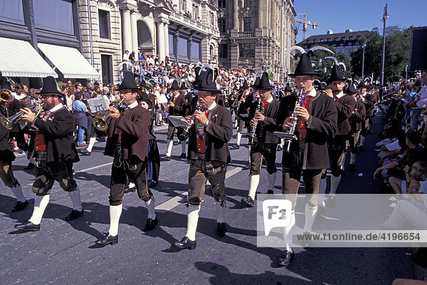 Costume and riflemens procession Oktoberfest Munich Bavaria Germany