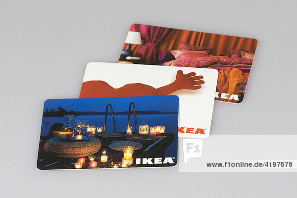 Verschiedene Einkaufsgutscheine  Gutscheine  Geschenkgutscheine  Einkaufskarten  Kundenkarten von Ikea