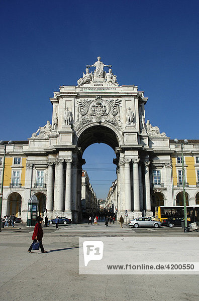 Der Platz Praca do Comercio  Lissabon  Portugal