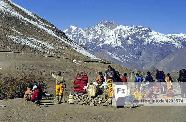 Sherpas  Annapurna Gebiet  Himalaya  Nepal  Asien