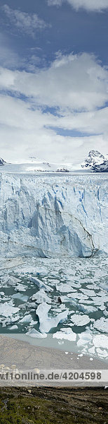 Panorama des Gletschers Perito Moreno  Nationalpark Los Glaciares  Parque National Los Glaciares  Patagonien  Argentinien  Südamerika