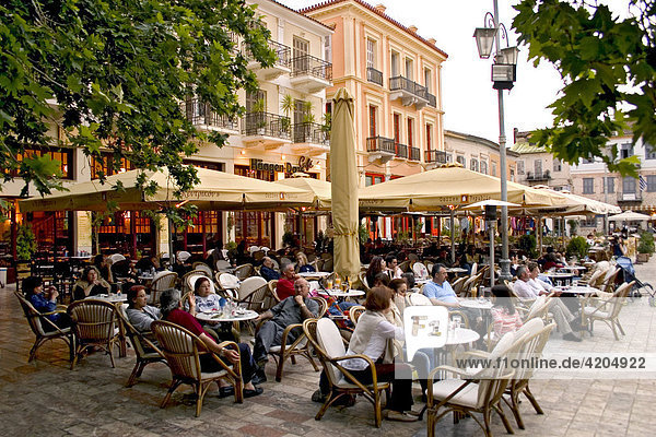 Place with cafÈ in Nafplio  Peloponnese  Greece