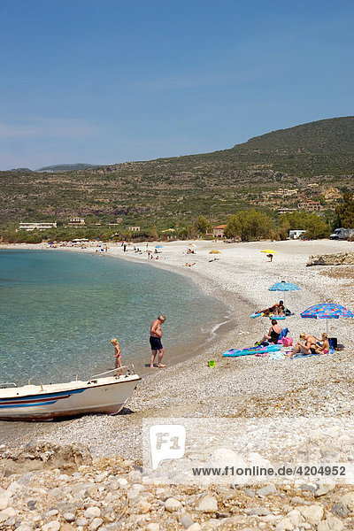 Beach of Kardamyli  Peloponnese  Greece