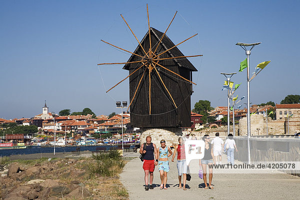 Wind mill of Nesebar  Black Sea  Bulgaria