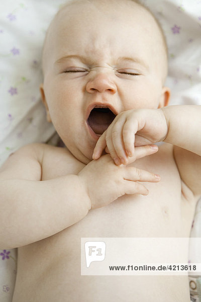 Baby yawning  portrait