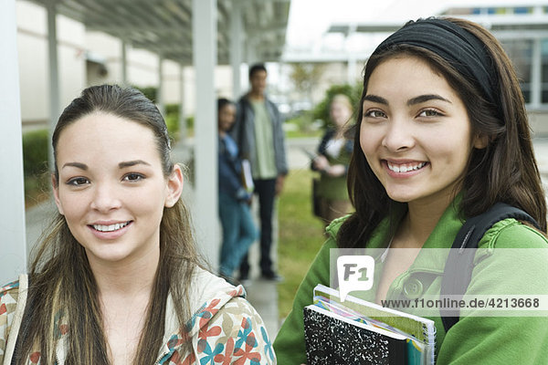Teenage girl with friend  portrait