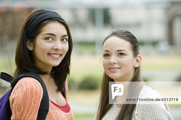 Young woman with friend  portrait