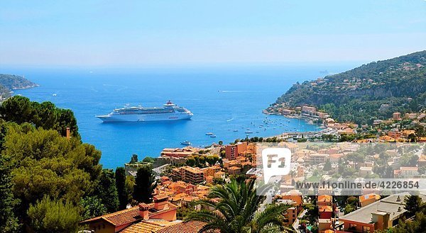 Big and luxury cruising ship ´Pullmantur´ in French riviera between Saint Tropez and Monaco