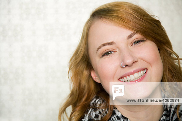 Portrait of teenage girl smiling