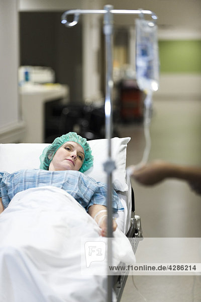 Patient on hospital gurney