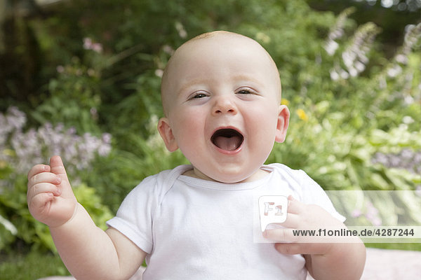 Close-up of baby boy laughing  Ontario